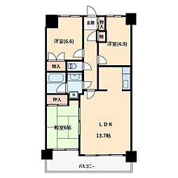 グランデュオ南街区 2LDKの間取図画像