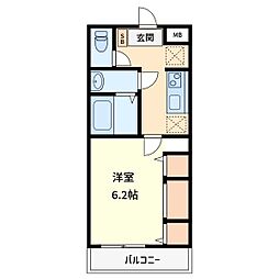 リブリ・オリヴィエ 1Kの間取図画像