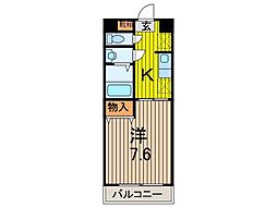 ピュアステージ南浦和 1Kの間取図画像