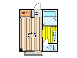 アライヴ浦和 1Kの間取図画像