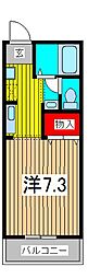 メルベイユ 1Kの間取図画像