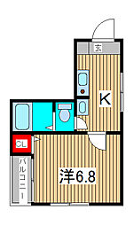 アクシーズグランデ常盤 1Kの間取図画像