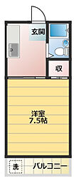 コーポ岡田 1Kの間取図画像