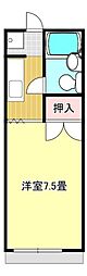 花川コーポ ワンルームの間取図画像