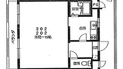 スペースパシフィー 1Kの間取図画像