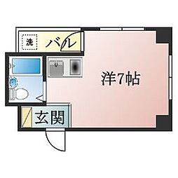 浜松アクタス ワンルームの間取図画像