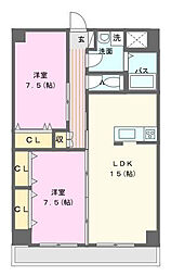 MP10番館 2LDKの間取図画像