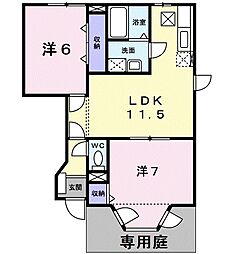 エスポワールB 2LDKの間取図画像