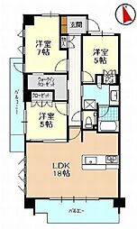 一条レジデンス浜松 3LDKの間取図画像