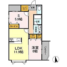 SKYONE 2LDKの間取図画像