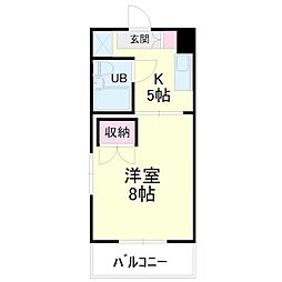 ジュネス陽向 1Kの間取図画像