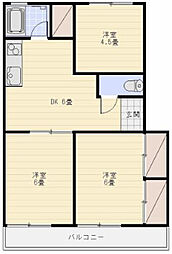 ベルマンション 3DKの間取図画像