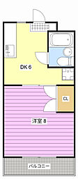 栄マンション 1DKの間取図画像