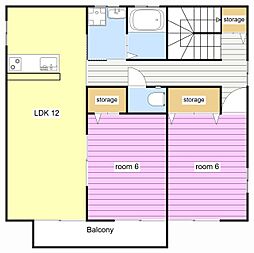 ドミール市野 2LDKの間取図画像