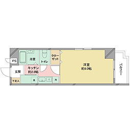 ホリホックイン八幡 1Kの間取図画像