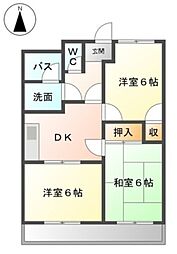 ハイツ新都田 3DKの間取図画像
