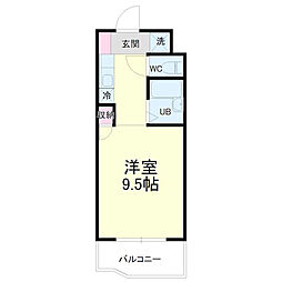 アップル第3マンション ワンルームの間取図画像