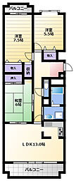 ハーベストヒルズ 3LDKの間取図画像