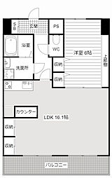 アップル第7マンション 1LDKの間取図画像