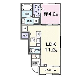 シャン・ド・フルール 1LDKの間取図画像