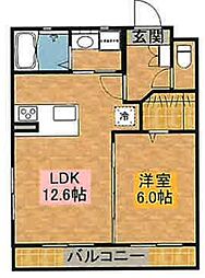 ディアコート橋羽 1LDKの間取図画像