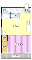 ダイドー壱番館 1Kの間取図画像
