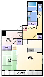 稲元ビル東伊場 2LDKの間取図画像