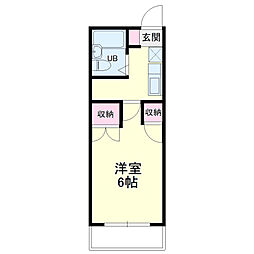 メゾンドヒロ 1Kの間取図画像