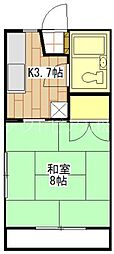 桂コーポ 1Kの間取図画像