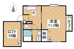 ドルフK 1Kの間取図画像