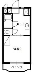 メゾンフィルライト 1DKの間取図画像