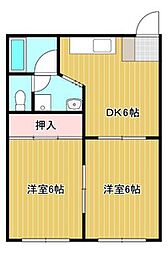 ファミールカトウ3 2DKの間取図画像