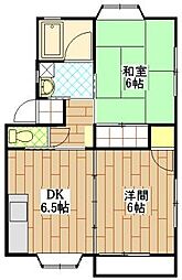 メゾンタキグチ 2DKの間取図画像