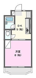 メルベーユ1 1DKの間取図画像