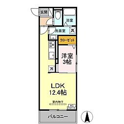 D-Hills野口 1LDKの間取図画像