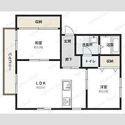 リバティーベルB 2LDKの間取図画像
