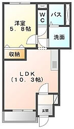 プチ・フィールド 1LDKの間取図画像
