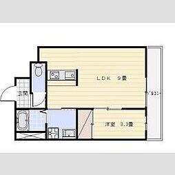 ゴールドサークル小松2 1LDKの間取図画像