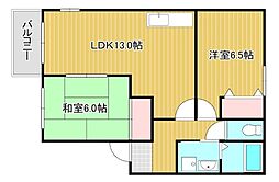 ライトタウンA 2LDKの間取図画像