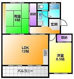 カギサマンション 2LDKの間取図画像