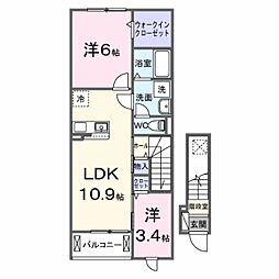 HMS77 2LDKの間取図画像