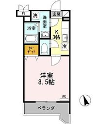 アーベント 1Kの間取図画像