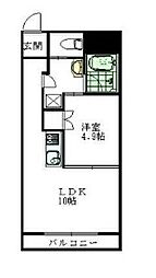 イーストコート 1LDKの間取図画像