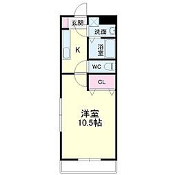 プリマヴェーラ 1Kの間取図画像