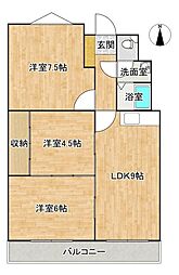 Lコンフォール 3LDKの間取図画像