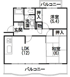 メゾン葵ケ丘 2LDKの間取図画像