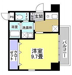 S-FORT元浜 1Kの間取図画像