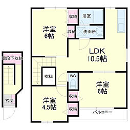 フローレンス2 3LDKの間取図画像