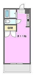 グリーンヒルズW ワンルームの間取図画像