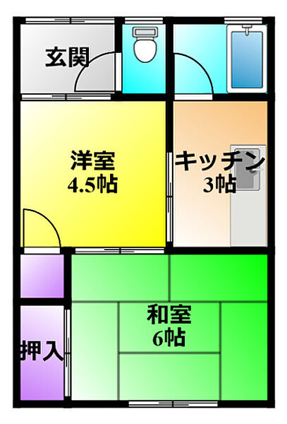 清風荘 A｜静岡県浜松市中央区小豆餅１丁目(賃貸アパート2K・1階・29.00㎡)の写真 その2